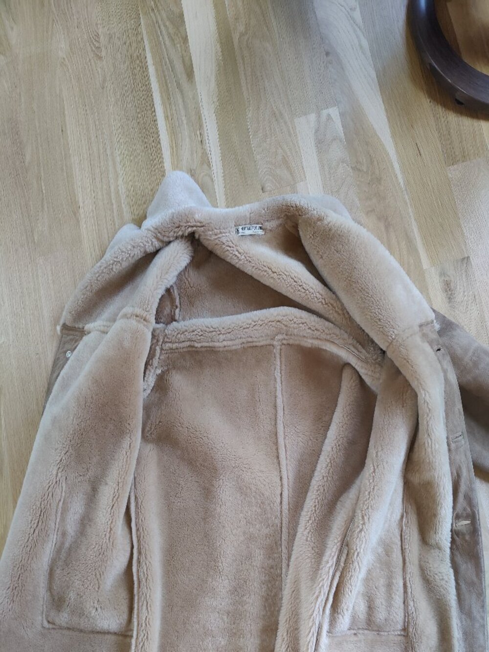 Shearling Leather Jacket XXL Vintage Mid Century - Picture 12 of 13